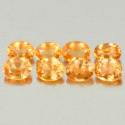 Orange Spessartine Garnet 2.09 Ct. 8 Pcs. Oval Shape 3.7 x 2.9 Mm. Natural Gems