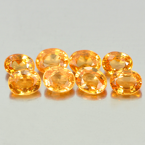 Orange Spessartine Garnet 2.13 Ct. 8 Pcs. Oval Shape Natural Gemstones Unheated