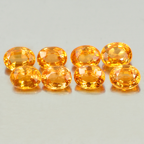 Orange Spessartine Garnet 2.18 Ct. 8 Pcs. Oval Shape 3.8 x 3 Mm. Natural Gems