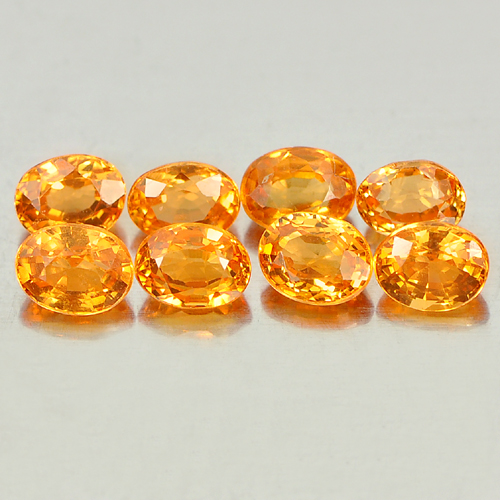 Orange Spessartine Garnet 2.38 Ct. 8 Pcs. Oval Shape 4 x 3.2 Mm. Natural Gems