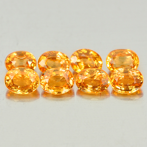 Orange Spessartine Garnet 2.25 Ct. 8 Pcs. Oval Shape 4.1 x 3.1 Mm. Natural Gems