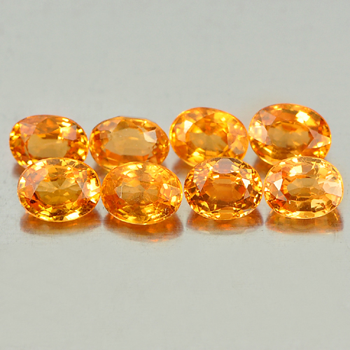 Orange Spessartine Garnet 2.32 Ct. 8 Pcs. Oval Shape 4 x 3 Mm. Natural Gemstones