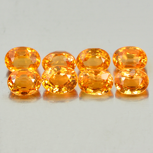 Orange Spessartine Garnet 2.51 Ct. 8 Pcs. Oval Shape 3.9 x 3.1 Mm. Natural Gems