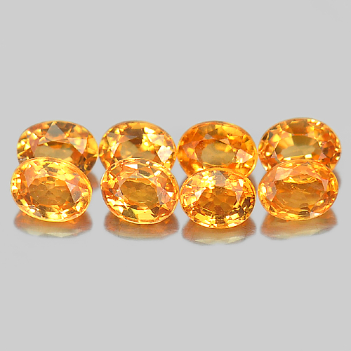 Orange Spessartine Garnet 2.17 Ct. 8 Pcs. Oval Shape 4 x 3 Mm. Natural Gems