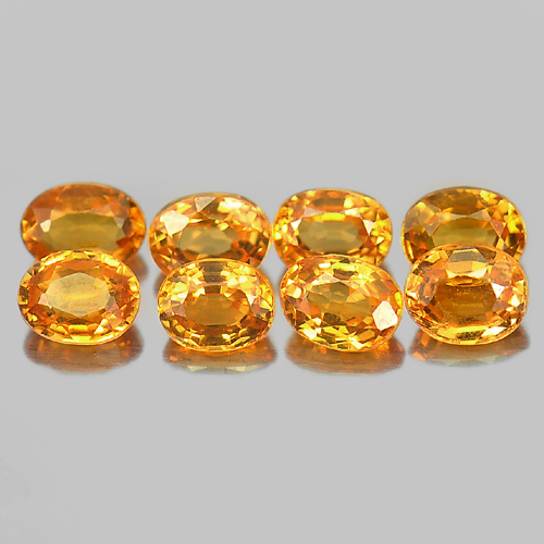 Orange Spessartine Garnet 2.19 Ct. 8 Pcs. Oval Shape 4 x 3 Mm. Natural Gems