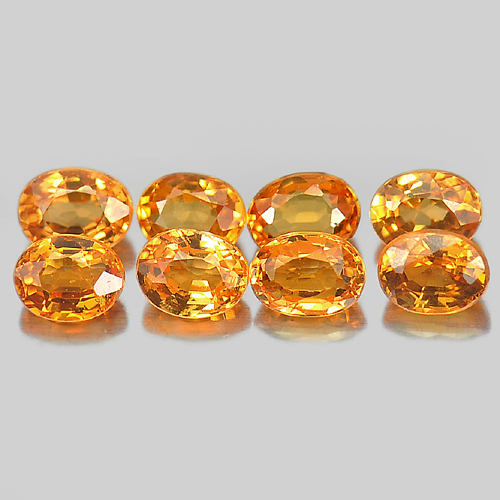 Orange Spessartine Garnet 2.20 Ct. 8 Pcs. Oval Shape 4 x 3 Mm. Natural Gems