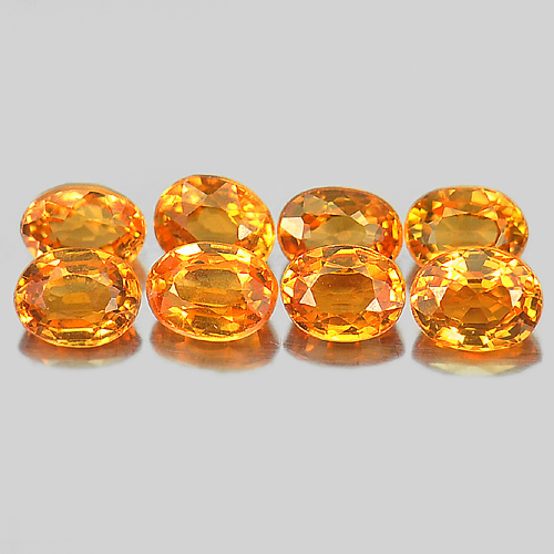 Orange Spessartine Garnet 2.25 Ct. 8 Pcs. Oval Shape 4 x 3 Mm. Natural Gemstones