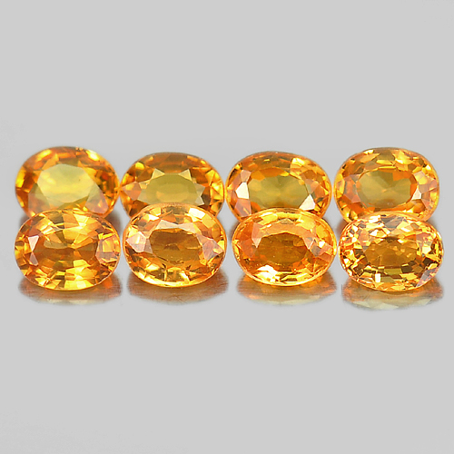 Orange Spessartine Garnet 2.13 Ct. 8 Pcs. Oval Shape Natural Gems Unheated