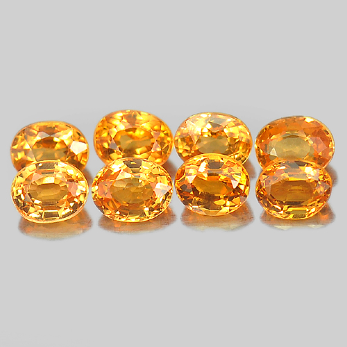 Orange Spessartine Garnet 2.12 Ct. 8 Pcs. Oval Shape 4 x 3 Mm. Natural Gems