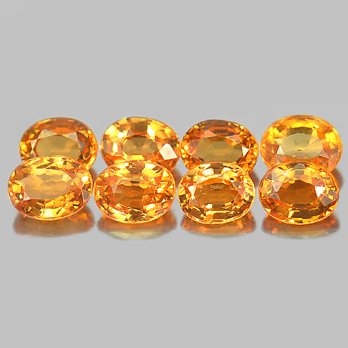 Orange Spessartine Garnet 2.16 Ct. 8 Pcs. Oval Shape 4 x 3 Mm. Natural Gems