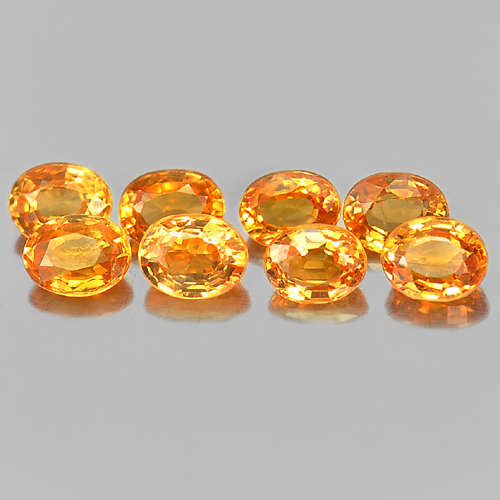 Orange Spessartine Garnet 2.09 Ct. 8 Pcs. Oval Shape 4 x 3 Mm. Natural Gemstones