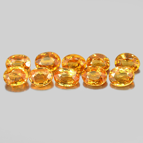 Spessartine Garnet Orange 2.57 Ct. 10 Pcs. Oval Shape 4 x 3 Mm. Natural Gems