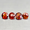 Natural Orangish Red Spessartine Garnet 2.81 Ct. 4 Pcs Round Shape 5.4 Mm Gems