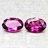 Natural Purplish Pink Rhodolite Garnet 0.97 Ct. 2 Pcs Oval Shape 6 x 4.1 Mm Gems
