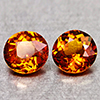 Natural Orange Red Spessartine Garnet 1.17 Ct. 2 Pcs Round Shape 4.8 Mm Gems