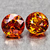 Natural Orange Red Spessartine Garnet 1.18 Ct. 2 Pcs Round Shape 4.5 Mm Gems
