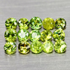 Natural Yellowish Green Demantoid Garnet 1.33 Ct. 15 Pcs Round Diamond Cut
