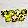 Natural Yellowish Green Demantoid Garnet 1.53 Ct. 7 Pcs Round Diamond Cut
