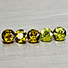 Natural Yellowish Green Demantoid Garnet 1.04 Ct. 5 Pcs Round Diamond Cut