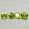 Natural Yellowish Green Demantoid Garnet 1.06 Ct. 4 Pcs Round Diamond Cut