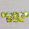 Natural Yellowish Green Demantoid Garnet 1.29 Ct. 8 Pcs Round Diamond Cut 3.4 Mm