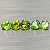 Natural Yellowish Green Demantoid Garnet 0.87 Ct. 5 Pcs Round Diamond Cut 3.4 Mm