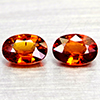 Natural Orange Spessartine Garnet 2.05 Ct. 2 Pcs Oval Shape 7 x 5.1 Mm. Gems