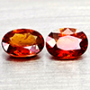 Natural Orange Spessartine Garnet 2.29 Ct. 2 Pcs Oval Shape 7.1 x 5.3 Mm. Gems