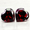 Natural Orangish Red Garnet 3.01 Ct. 2 Pcs Heart Shape 7.1 x 7.1 MM Gemstones