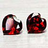 Natural Orangish Red Garnet 2.62 Ct. 2 Pcs Heart Shape 7 x 6.9 MM Gemstones