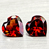 Natural Orangish Red Garnet 2.36 Ct. 2 Pcs Heart Shape 7.1 x 6.9 MM Gemstones
