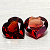 Natural Orangish Red Garnet 2.08 Ct. 2 Pcs Heart Shape 6.9 x 6.9 MM Gemstones