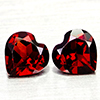 Natural Orangish Red Garnet 2.89 Ct. 2 Pcs Heart Shape 7 x 7 MM Gemstones