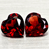 Natural Orangish Red Garnet 3.06 Ct. 2 Pcs Heart Shape 7.1 x 7.1 MM Gemstones