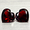 Natural Orangish Red Garnet 2.68 Ct. 2 Pcs Heart Shape 7 x 6.7 MM Gemstones