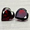 Natural Orangish Red Garnet 2.51 Ct. 2 Pcs Heart Shape 7.1 x 6.9 MM Gemstones