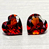 Natural Orangish Red Garnet 2.37 Ct. 2 Pcs Heart Shape 7.1 x 7.1 MM Gemstones
