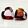 Natural Orangish Red Garnet 2.04 Ct. 2 Pcs Heart Shape 7 x 6.9 MM Gemstones