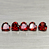 Natural Purplish Red Rhodolite Garnet 4.40 Ct. 5 Pcs Heart Shape 6 Mm Gemstones
