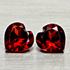 Natural Purplish Red Rhodolite Garnet 1.94 Ct. 2 Pcs Heart Shape 6.1 Mm Gemstone