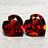 Natural Purplish Red Rhodolite Garnet 1.49 Ct. 2 Pcs Heart Shape 6 x 5.8 Mm Gems