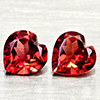 Natural Purplish Red Rhodolite Garnet 1.82 Ct. 2 Pcs Heart Shape 6 x 5.9 Mm Gems