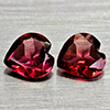 Natural Purplish Red Rhodolite Garnet 1.33 Ct. 2 Pcs Heart Shape 6 x 5.9 Mm Gems