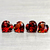 Natural Purplish Red Rhodolite Garnet 3.66 Ct. 4 Pcs Heart Shape 6 Mm Gemstones