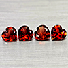 Natural Purplish Red Rhodolite Garnet 3.42 Ct. 4 Pcs Heart Shape 6.1 Mm Gems