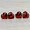 Natural Purplish Red Rhodolite Garnet 3.37 Ct. 4 Pcs Heart Shape 5.9 Mm Gems