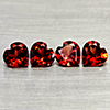 Natural Purplish Red Rhodolite Garnet 3.77 Ct. 4 Pcs Heart Shape 6 Mm Gemstones