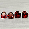 Natural Purplish Red Rhodolite Garnet 3.46 Ct. 4 Pcs Heart Shape 6.1 x 5.9 Mm