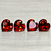 Natural Purplish Red Rhodolite Garnet 3.70 Ct. 4 Pcs Heart Shape 6 Mm Gemstones