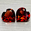 Natural Purplish Red Rhodolite Garnet 1.78 Ct. 2 Pcs Heart Shape 6 Mm Gemstones